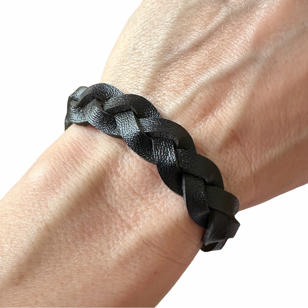 ⭐️ 5 for $25 Black Braided Leather Adjustable Bracelet